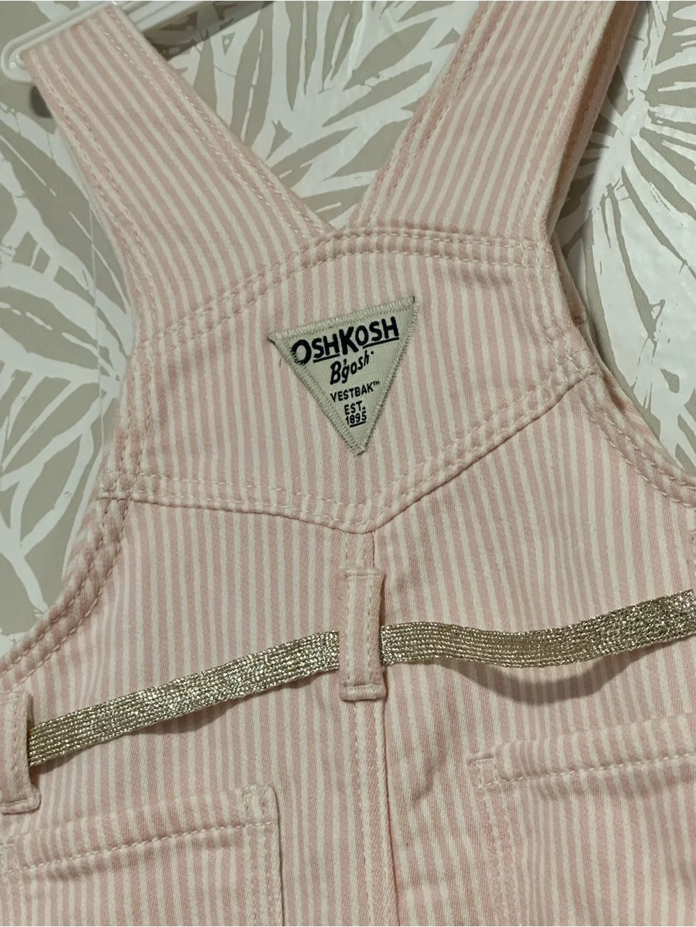 OshKosh B'gosh Light Pink Striped Overalls